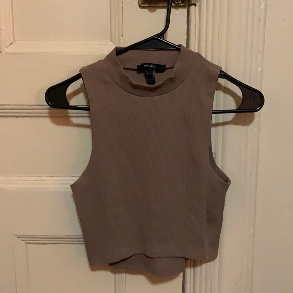 brown high neck tank <3